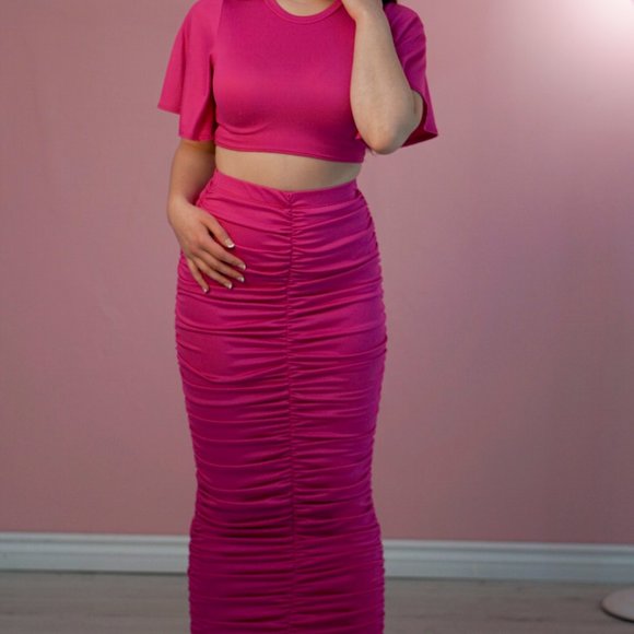 RUCHED TWO PIECE SKIRT SET - Picture 2 of 2